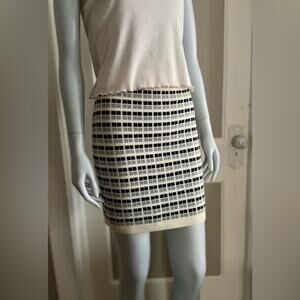 ARITZIA BABATON White/Gray/Black Checkered Knit Mini Skirt sz XS (NWOT)